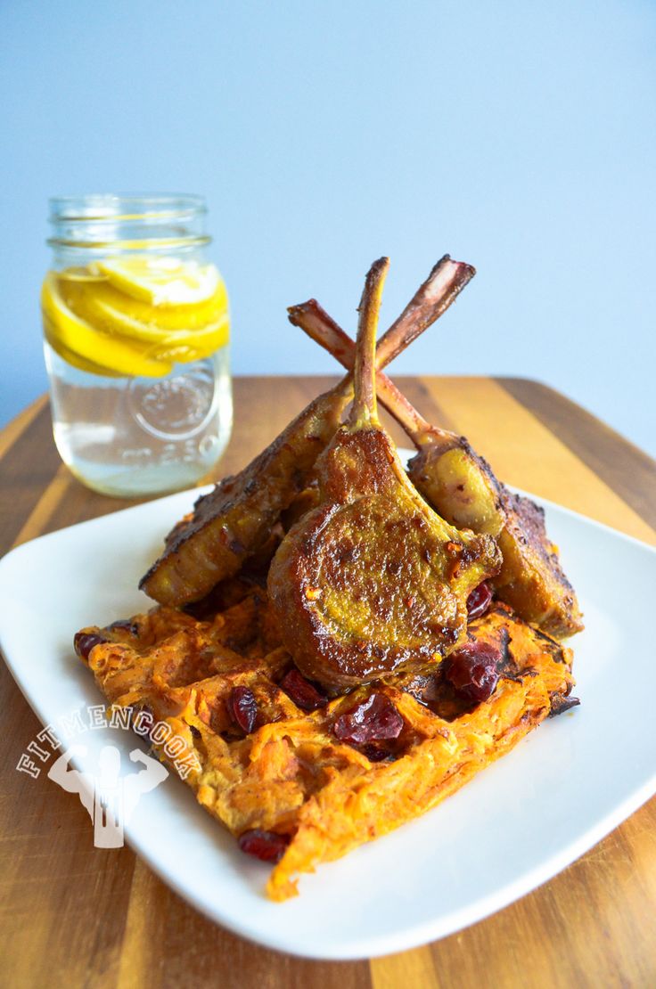 Lamb chops and sweet potato waffles from Fit Men Cook - plus more healthy manly meals