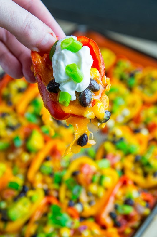 19 Meatless Monday Appetizers including --Mini Nacho Peppers - great appetizer to sneak in more veggies - From Closet Cooking