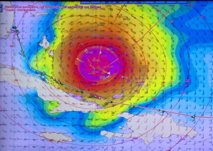 Hurricane Joaquin changing our course direction