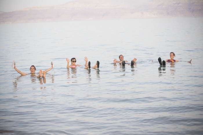 Floating in the Dead Sea