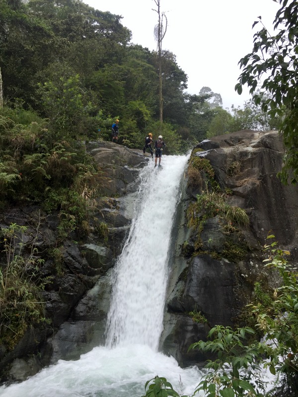 Waterfall rappelling in Costa Rica