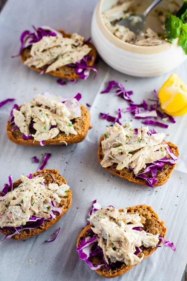 Healthy Chicken Sliders - made in the crockpot, dairy free and gluten free recipe