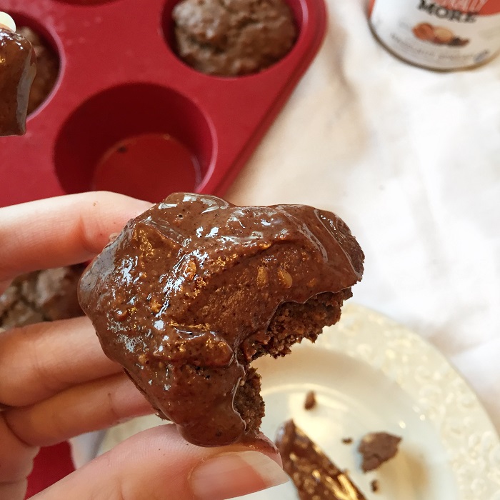 Healthy Valentine's Day dessert - chocolate protein muffins, dairy free