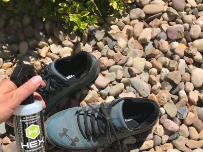 Remove odor from wet shoes