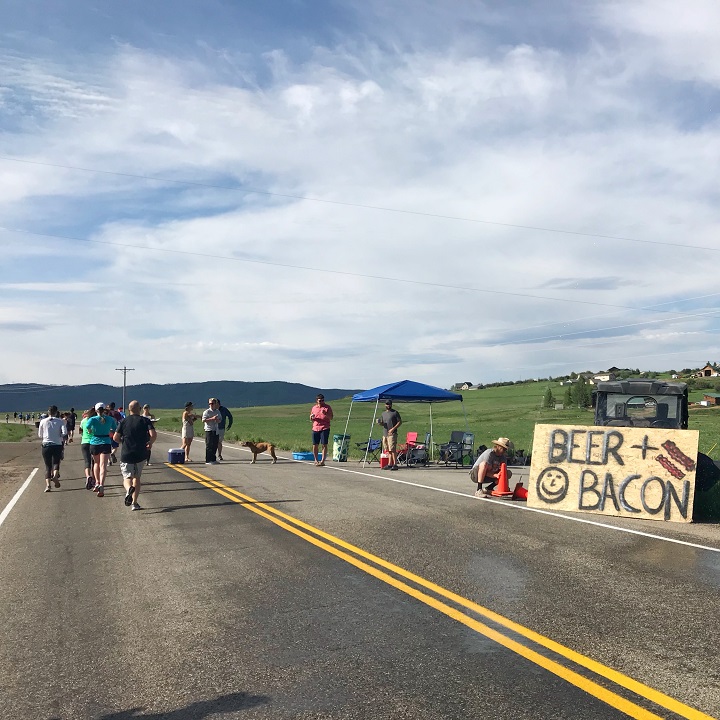 Hilarious race signs and actual aid station