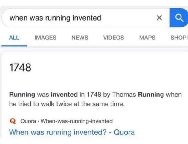 running was invented meme