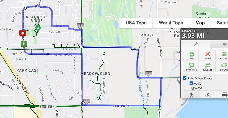 map running route